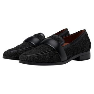 Vionic Black Textured Leather Penny Loafers